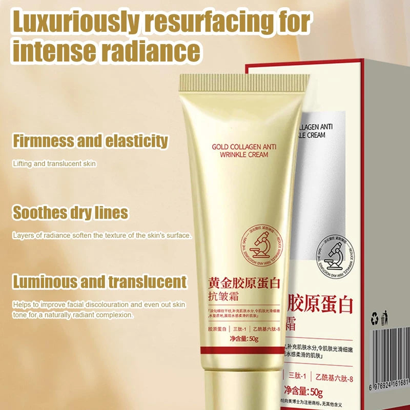 Golden Collagen Cream Anti-Wrinkle Cream Korean Anti-Wrinkle Cream Golden Collagen Anti-Wrinkle Cream with Massage Stick Pack of 3