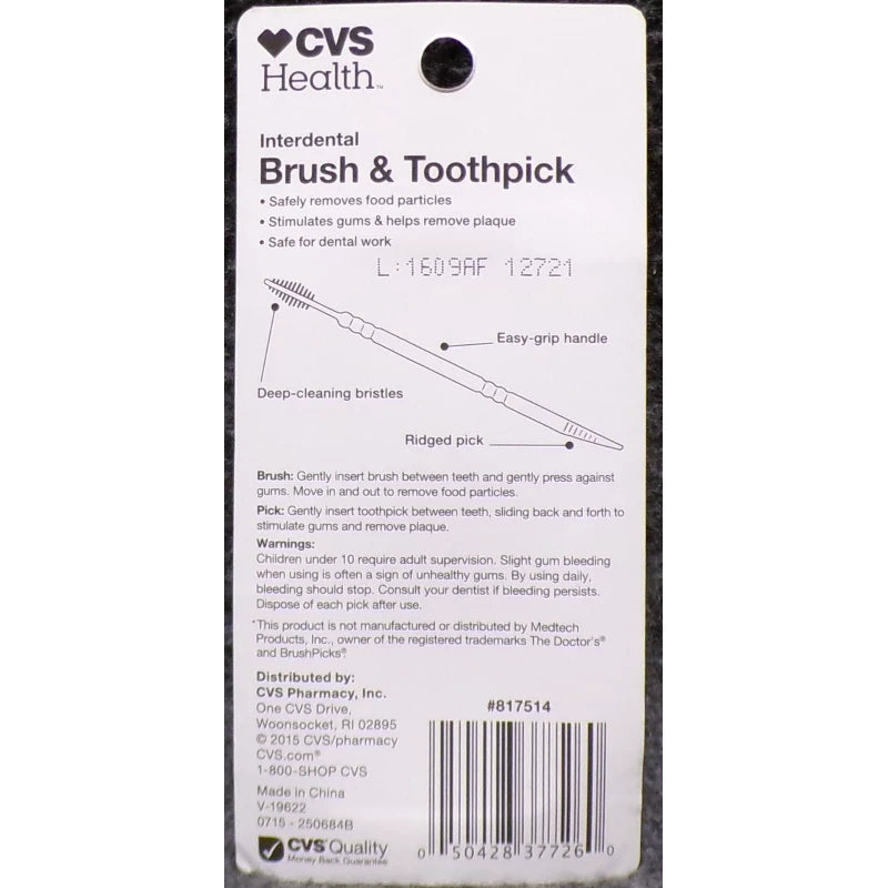 CVS Health Lot of 4 CVS Health Interdental Brush & Toothpick Mint 2 Pack Each