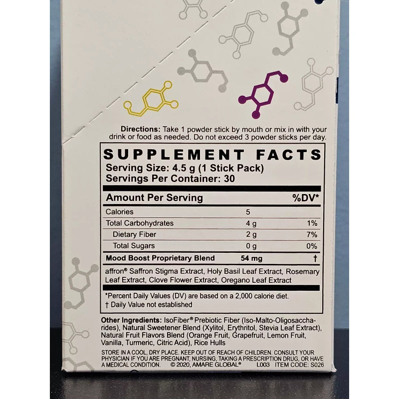 Amare Global Kids Mood+ Natural Sugar Free Support 30 Sticks - New! Exp 6/2025
