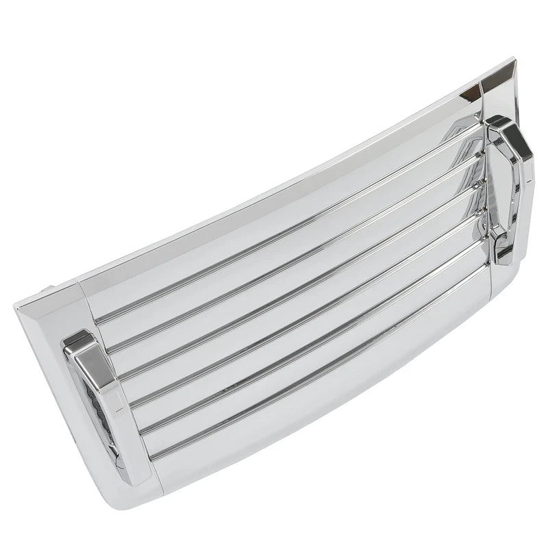 KUAFU Hood Vent Compatible with 2006-2010 Hummer H3 H3T Hood Louver Hood Deck w/Handles Silver Air Vent Grille Chrome Moulding Trim