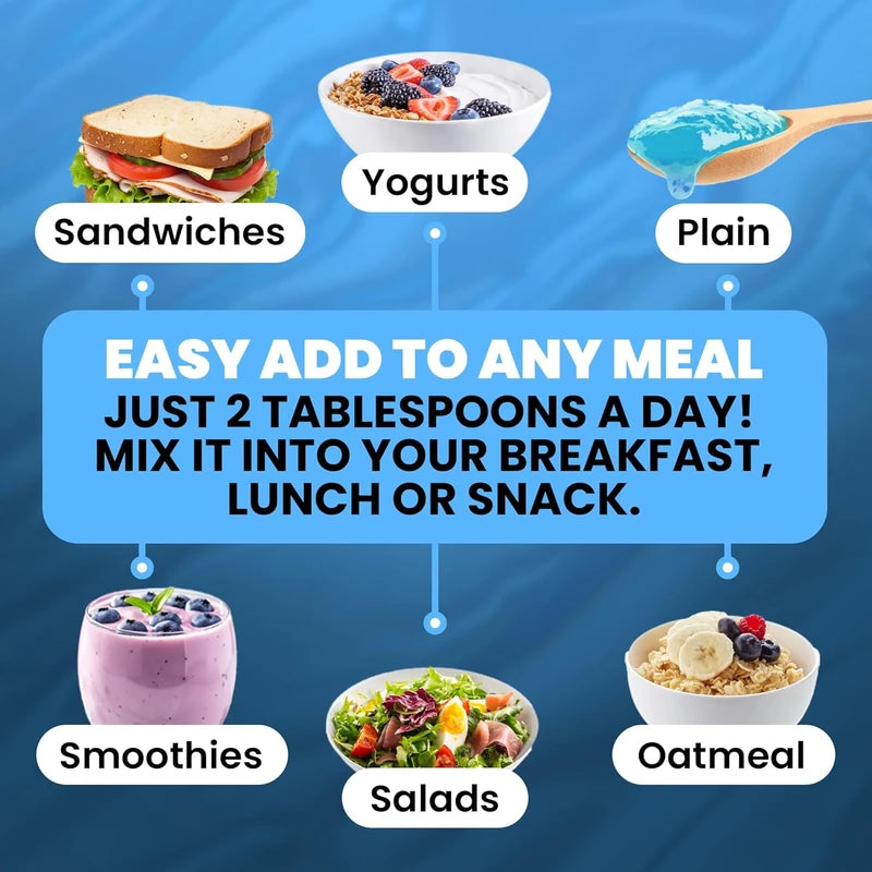 Organic Blue Spirulina Sea Moss Gel – Raw Irish Sea Moss Superfood (16 Fl Oz, Made in the USA)