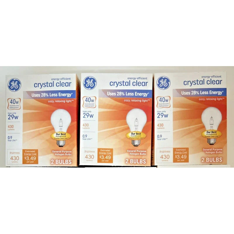 GE 40-WATT Light Bulbs Crystal Clear 430 Lumens Dimmable Classic 6 Bulbs 3 Packs