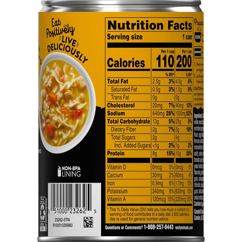 Campbell's Well Yes! Chicken Noodle Soup, 15 Grams of Protein, 16.2 Ounce Can