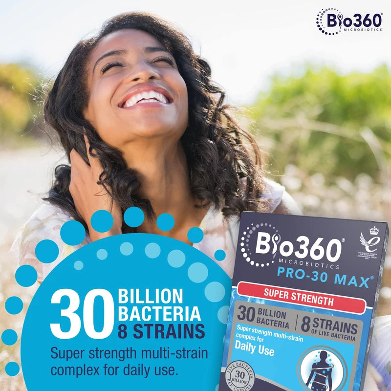 Bio360 Pro-30 MAX (30 Billion Bacteria)|from Natures Aid | 30 Capsules