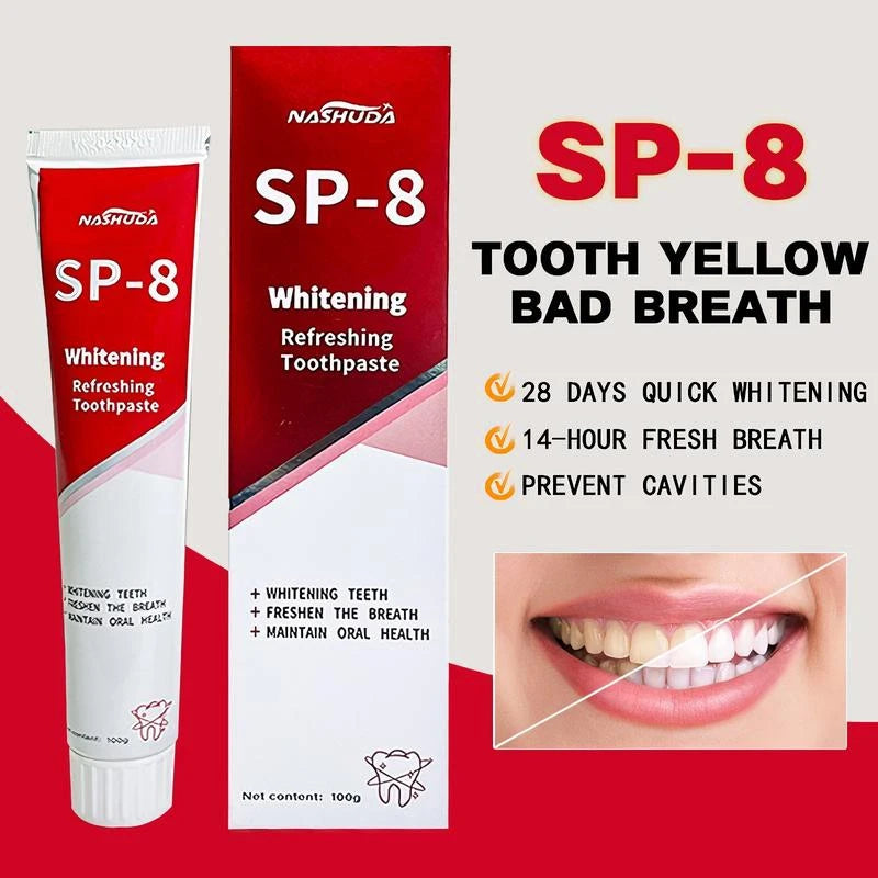 NASHUDA SP-8 Probiotic WhiteningToothpaste removes stains,Balances oral microbes, prevents cavitiesand freshens breath - Specification: 2PCS