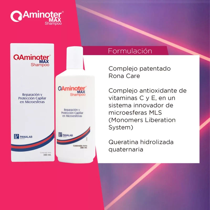 Aminoter Max Shampoo Vitamina C Y E Reparación Y Proteccción