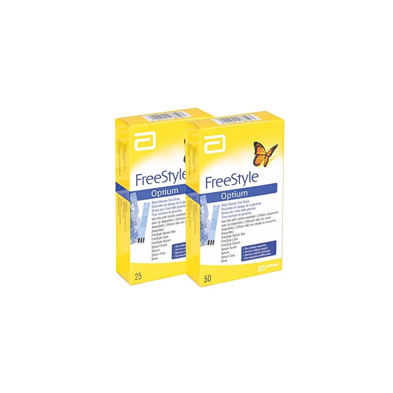 Abbott Freestyle Glucose, Optium Stripes, Pack of 50