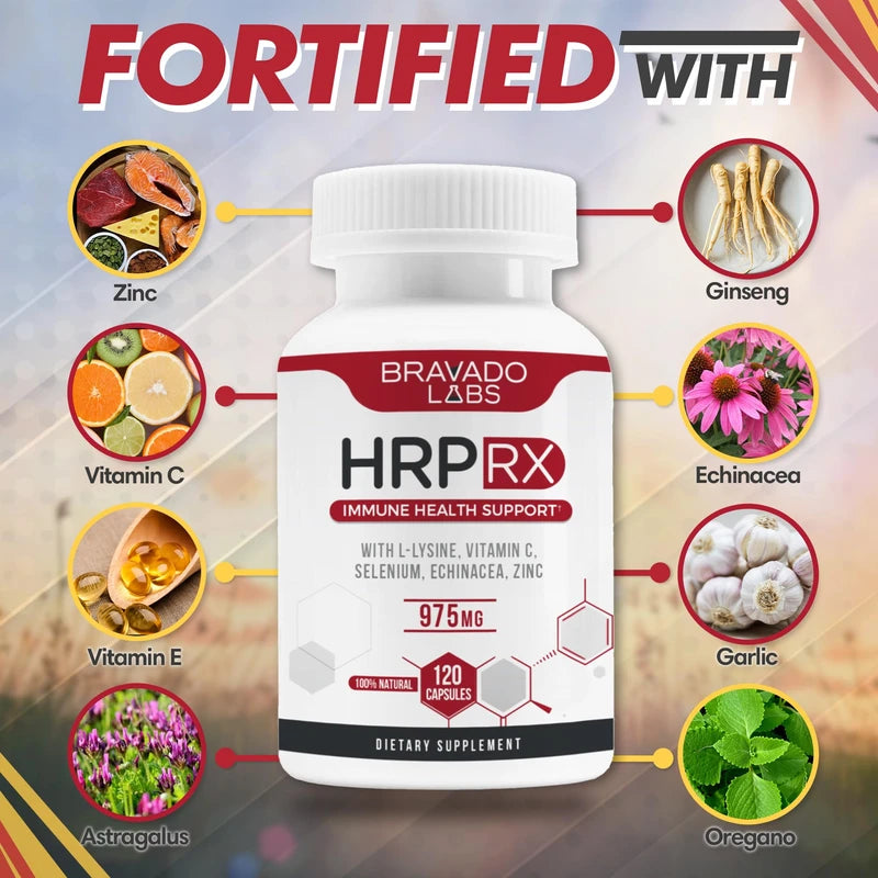 Bravado Labs Advanced Lysine Immune Support 975 mg - Maximum Immune Support Supplement - Super Lysine Outbreak Support Pills for Adults - with Zinc, Vitamin C - 120 ct