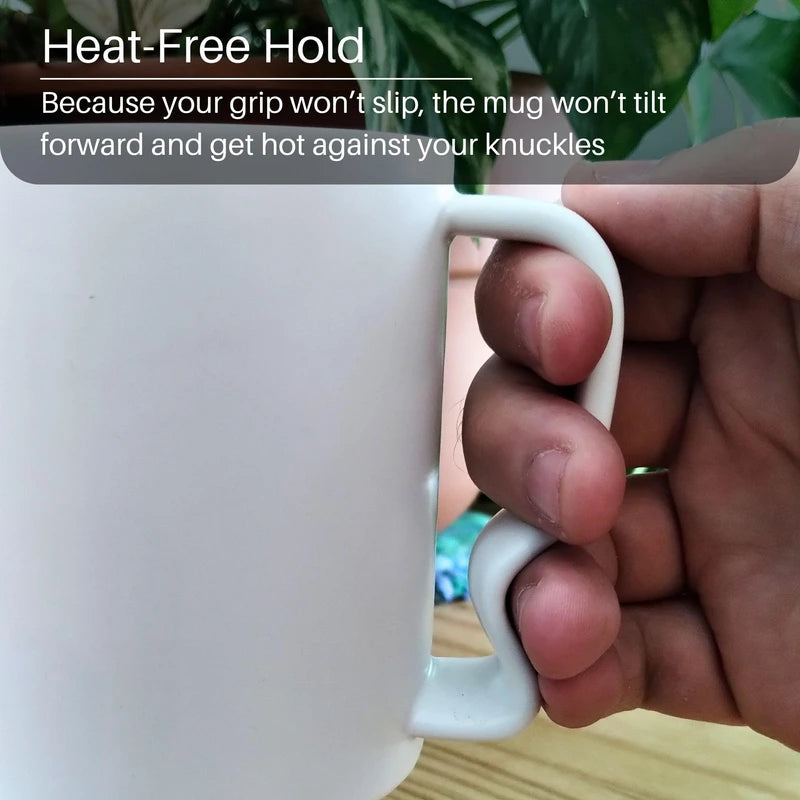 Ergonomic Coffee Mug, No-Slip Grip, More Comfortable than Traditional Mugs (Sea Foam, 1)