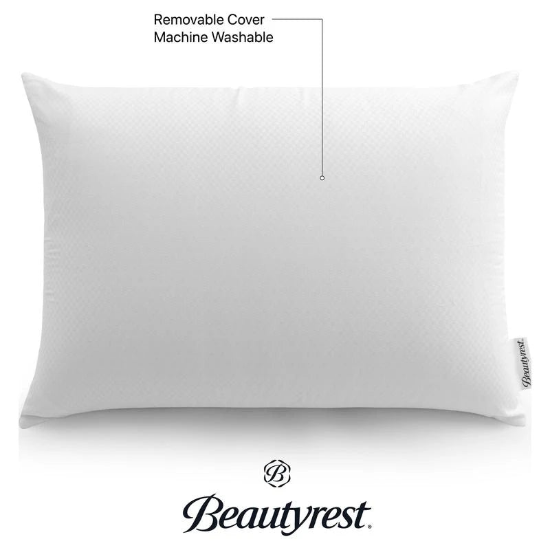 Beautyrest Latex Foam Bed Pillow with Removable Cotton Cover, King - Color: standard
