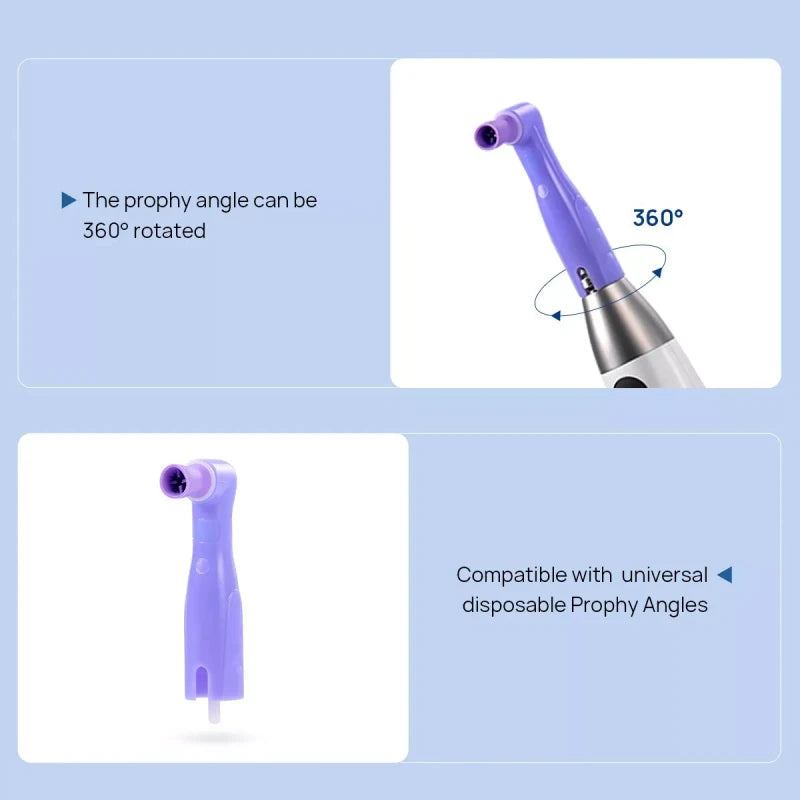 AZDENT Dental Cordless Hygiene Prophy Polishing Handpiece With 2Pcs Prophy Angles