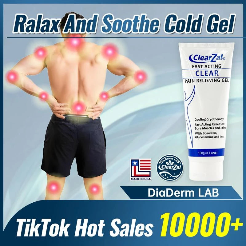 Clearzal Soothing Cooling Gel 100g, Relieving Body Gel, Cooling with Menthol and Frankincense, Helps Relieve Muscle Tension , Relax your waist, legs, knees, shoulders and neck to relieve fatigue, Sports Soothing Cooling Gel Body Care Lotions - Volume: 1