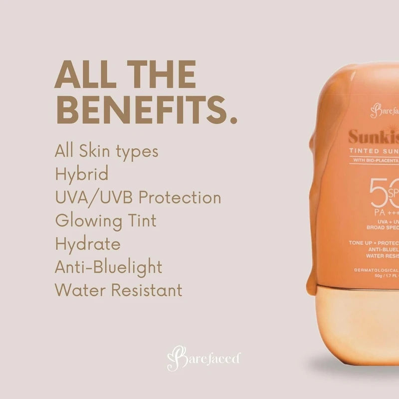 Barefaced Sunkissed TINTED Sunscreen SPF 50 PA++++, 50g