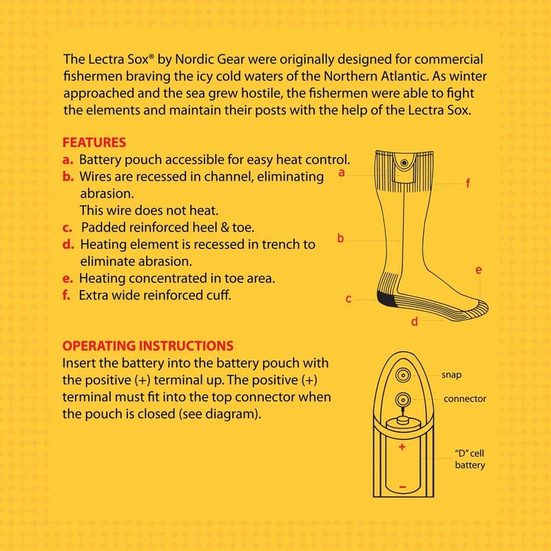 Nordic Gear Unisex Lectra Sox-Electric Battery Heated Socks - Medium - Maroon