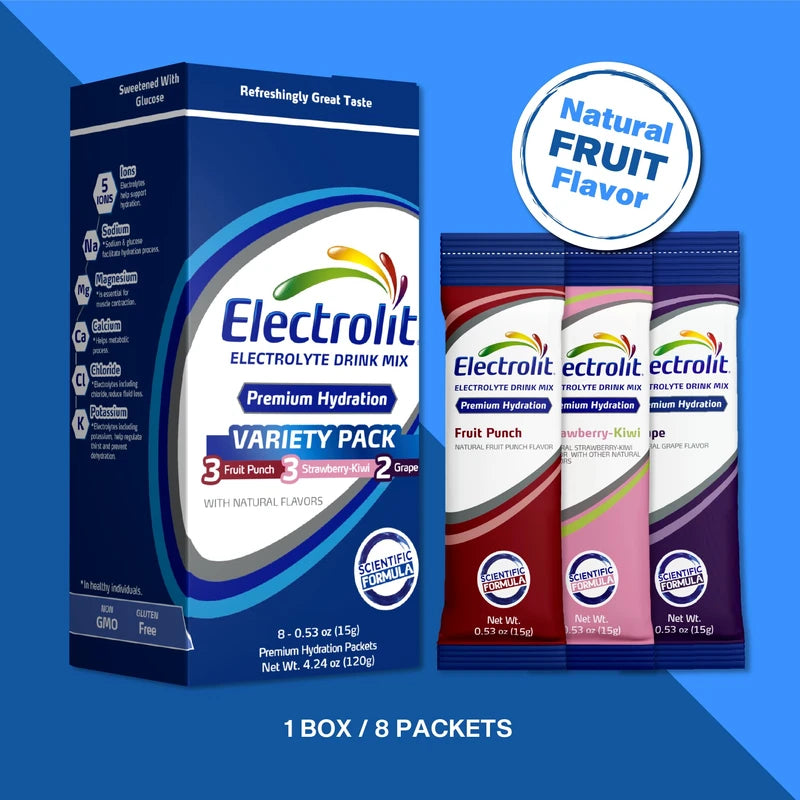 Electrolit Electrolyte Powder | Flavored Hydrating Drink Mixes for Dehydration Relief and Rapid Rehydration | Recovery Hydration Powder for Post Workout | Gluten Free Water Enhancer (Variety Pack)