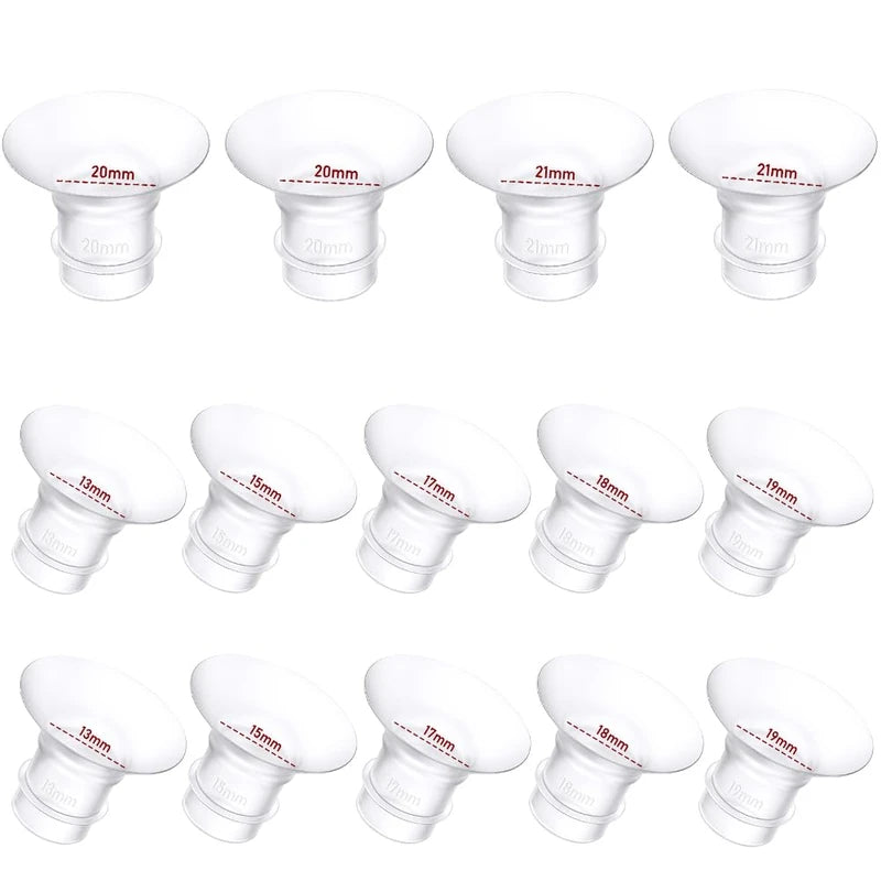 Flange Insert 14pcs 13/15/17/18/19/20/21mm*2 Compatible with Momcozy S12 Pro/S9 Pro/S10/S12/Spectra/Medela/Bellababy/Lansinoh/TSRETE/Willow 24mm Breast Pump,Reduce 24mm Tunnel Down to Correct Size