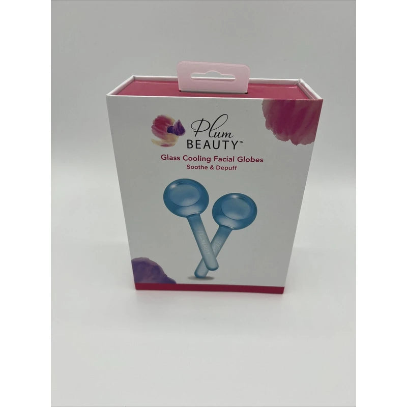 Plum Beauty Glass Cooling Facial Globes Tool Set 2 Ct - Reduce Under Eye Circles