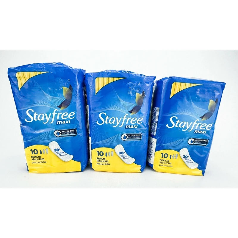 Stayfree Maxi Regular Pads For Women Wingless 10 Pads Each Lot Of 3