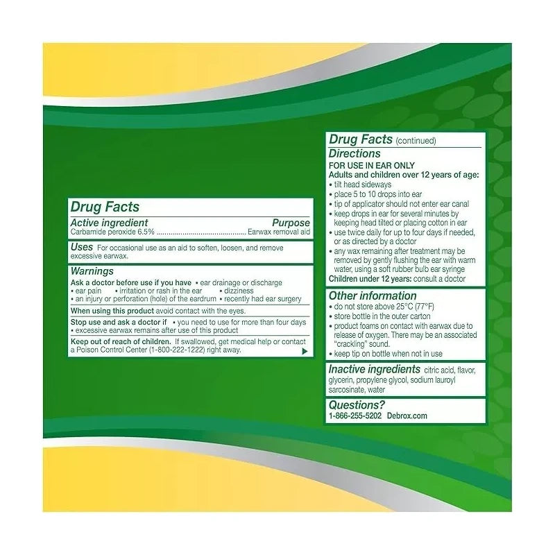 Debrox Ear Wax Removal Drops, Gentle Microfoam Ear Wax Remover, 0.5 Fl Oz