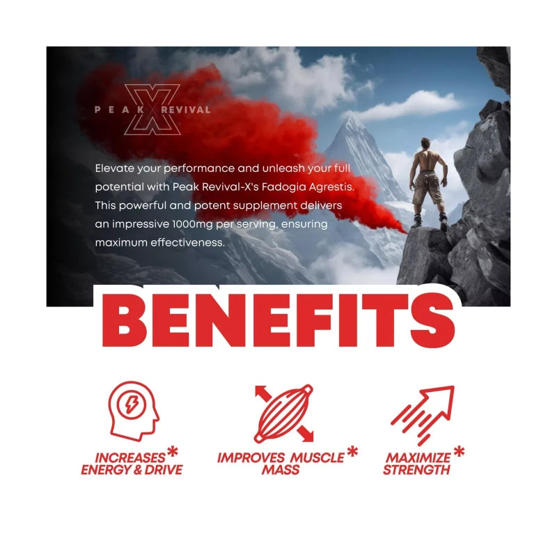 Peak Revival-X Fadogia Agrestis 1000mg Per Serving Supplement - Potent Extract to Increase E...