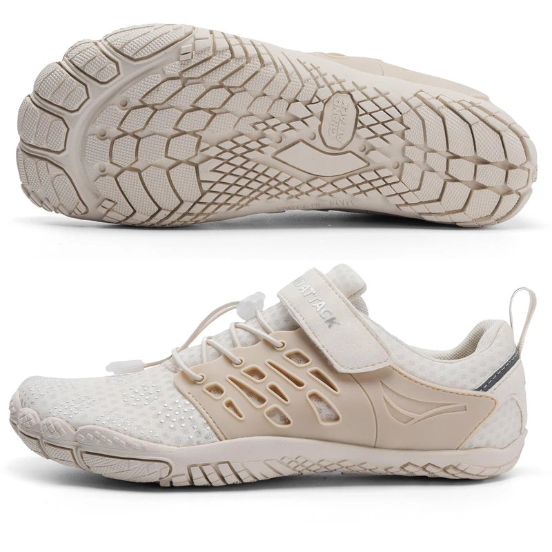 Grand Attack Barefoot Shoes Women Minimalist Zero Drop Lightweight Cross-Trainer for Wrestling Boxing Weightlifting Walking Shoes, 645/Beige, 10 Wide