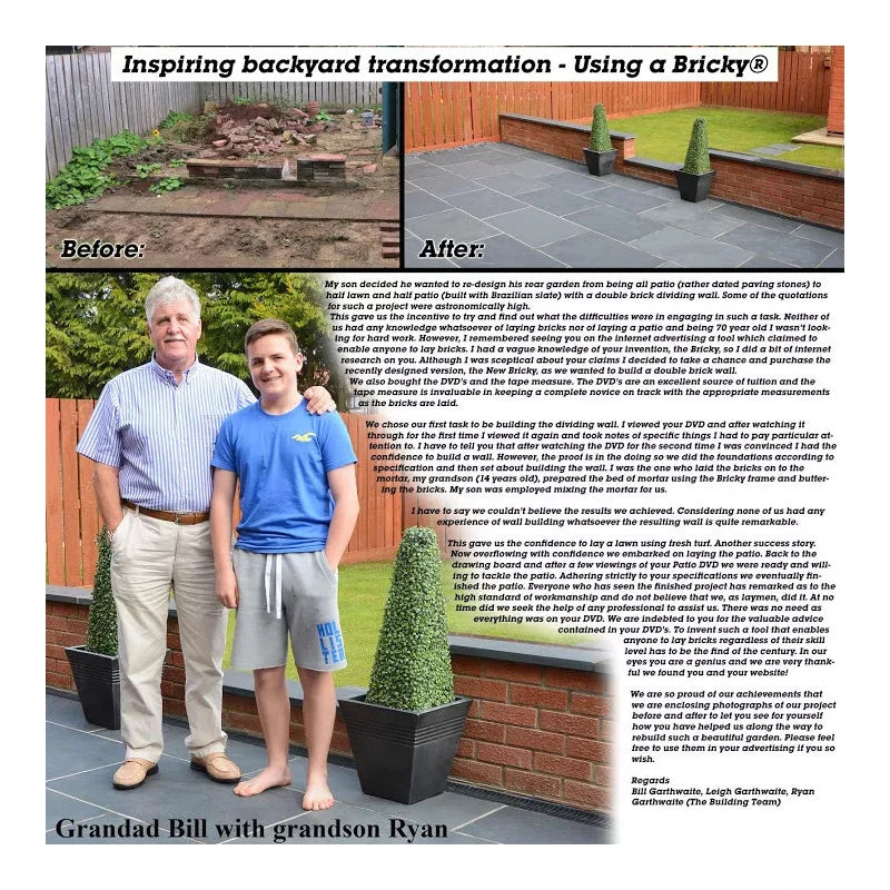 Bricky - Wall Building / Bricklaying Tool + trowel (Adjustable Model)