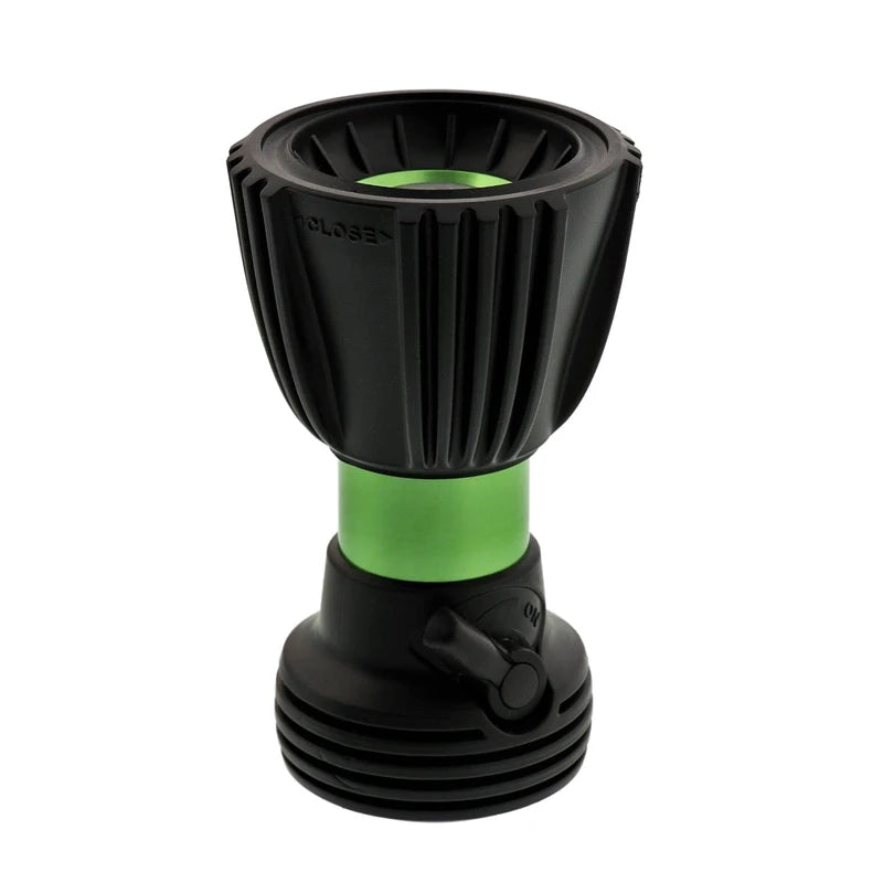 Ultimate Fireman’s Heavy Duty Water Hose Nozzle Featuring 5 Spray Patterns, Flow Control Valve & Two Way Shut-Off for Water Control - Hose Nozzle Sprayer for All Your Watering Needs - Sage Green