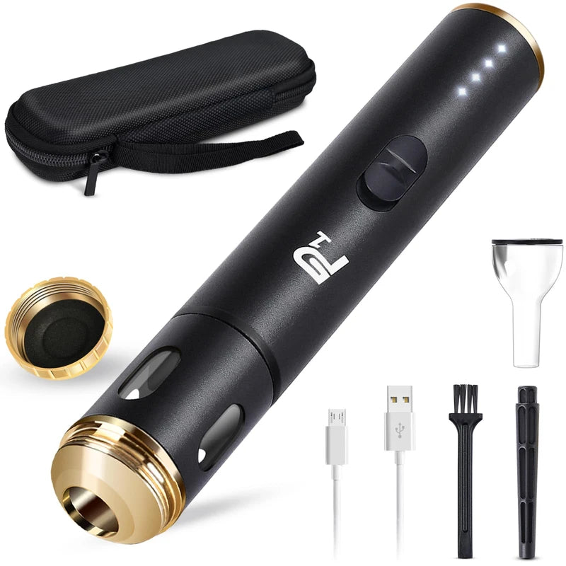 ZHENGHAI P1 Electric Herb and Spice Grinder. USB Rechargeable, Fast Grinding for Fresh Spices and Dry Flower Buds. Includes Portable Travel bag and Cleaning Brush Travel Set (Black)