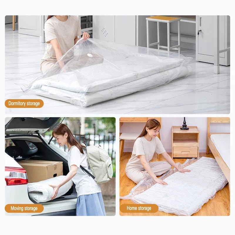 Esoes - Extra Large Vacuum Storage Bags Waterproof Sealable Vacuum Seal Mattress Bag with Zip Reusable Space Saver Bags for Mattress,Super King Size Duvet, No Vacuum Pump (240x120cm)