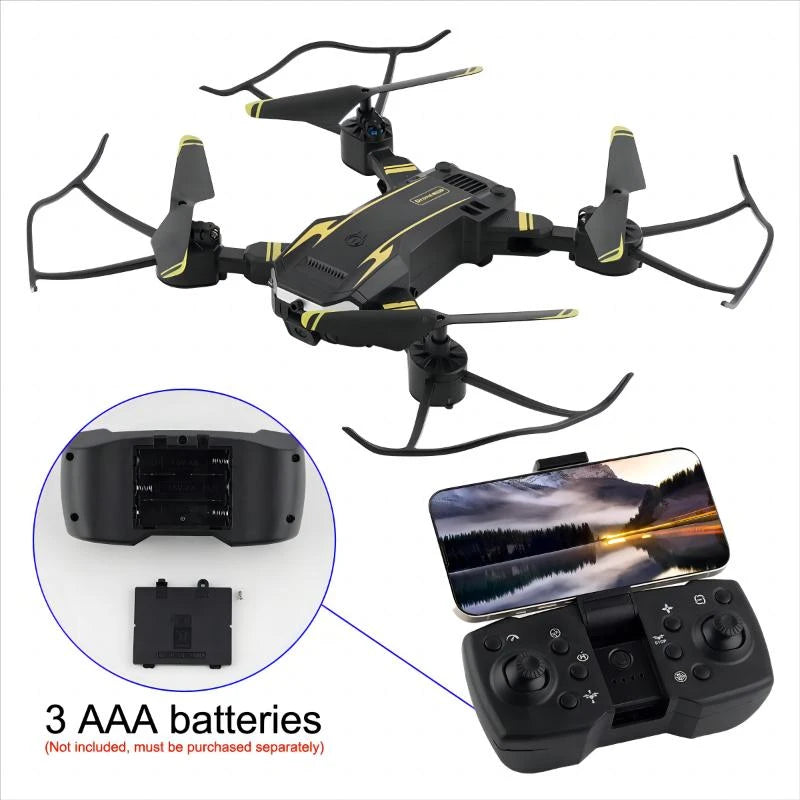 S6 Drone, Professional Entry-level Quadcopter, Equipped With Dual Cameras, 540° Intelligent Obstacle Avoidance, Intelligent Hovering, Beginner Gift, Christmas Halloween Thanksgiving Gift - Color: Yellow
