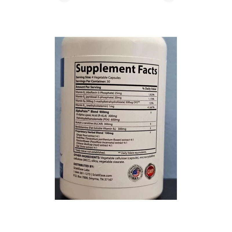 SciatiEase Sciatic Nerve Health Support Nerve Supplement 120 Capsules Exp:08/26
