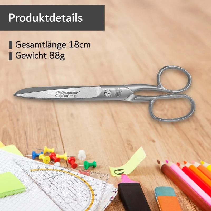 WELTMEISTER Solingen Germany Household Scissors (Long Eye) 7 Inches, Suitable as Professional Universal Scissors and Household Scissors