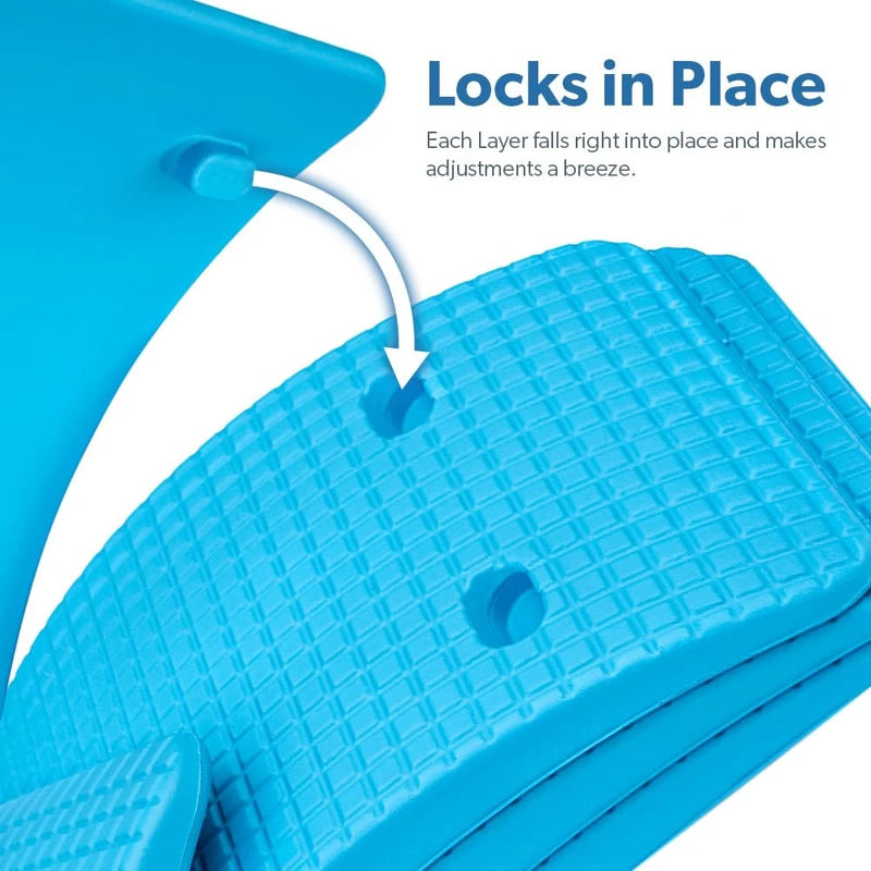 Backbridge (The Original Adjustable Lower & Upper Back Stretcher For Lumbar Support, Spine Alignment & Back Pain Relief (Blue) By Renowned Kinesiologist Dr. Todd Sinett