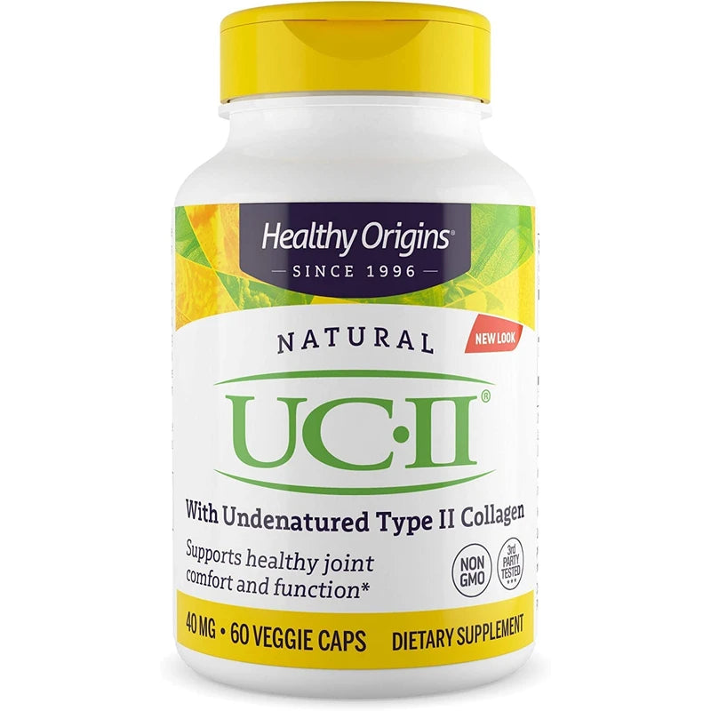Healthy Origins UC-II, 40 mg - Premium Collagen Supplement for Joint Health, Mobility & Flexibility - Undenatured Type II Collagen - Gluten-Free & Non-GMO Supplement - 60 Veggie Caps