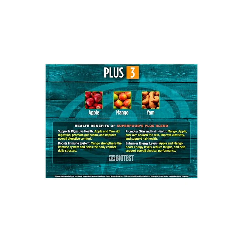 Biotest Biotest Superfood Powder Blend of 18 Whole Food Berries, Fruits, and Vegetables - Healthy Polyphenols, Antioxidants, Vitamins, Minerals - 60 Day Supply - 150 g