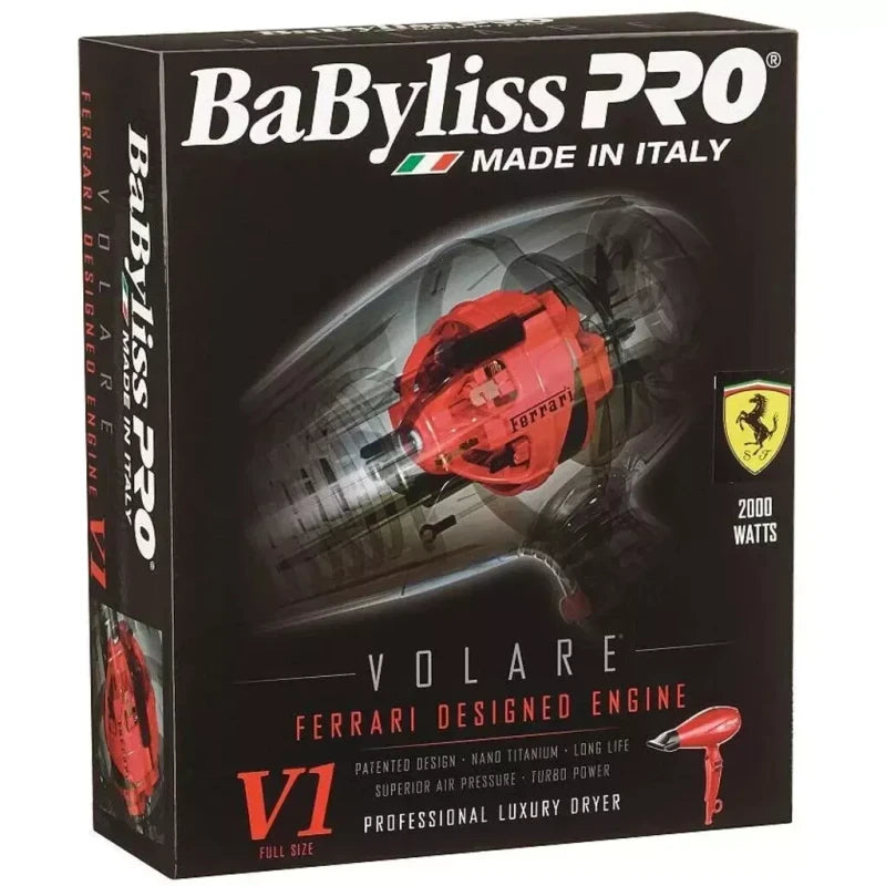 BaByliss PRO Volare V1 Ferrari Designed Engine Hair Dryer -(RED) NEXT DAY SHIPPI