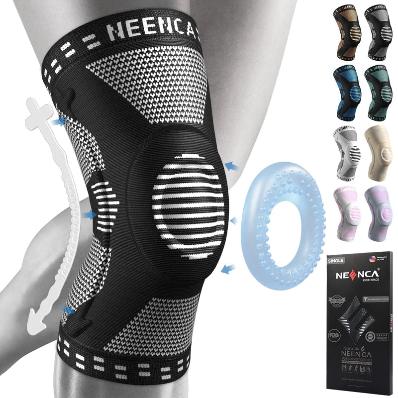 NEENCA NEENCA Professional Knee Brace,Knee Compression Sleeve Support for Men Women with Patella Gel Pads & Side Stabilizers,Medical Grade Knee Pads for Running,Meniscus Tear,ACL,Arthritis,Joint Pain Relief