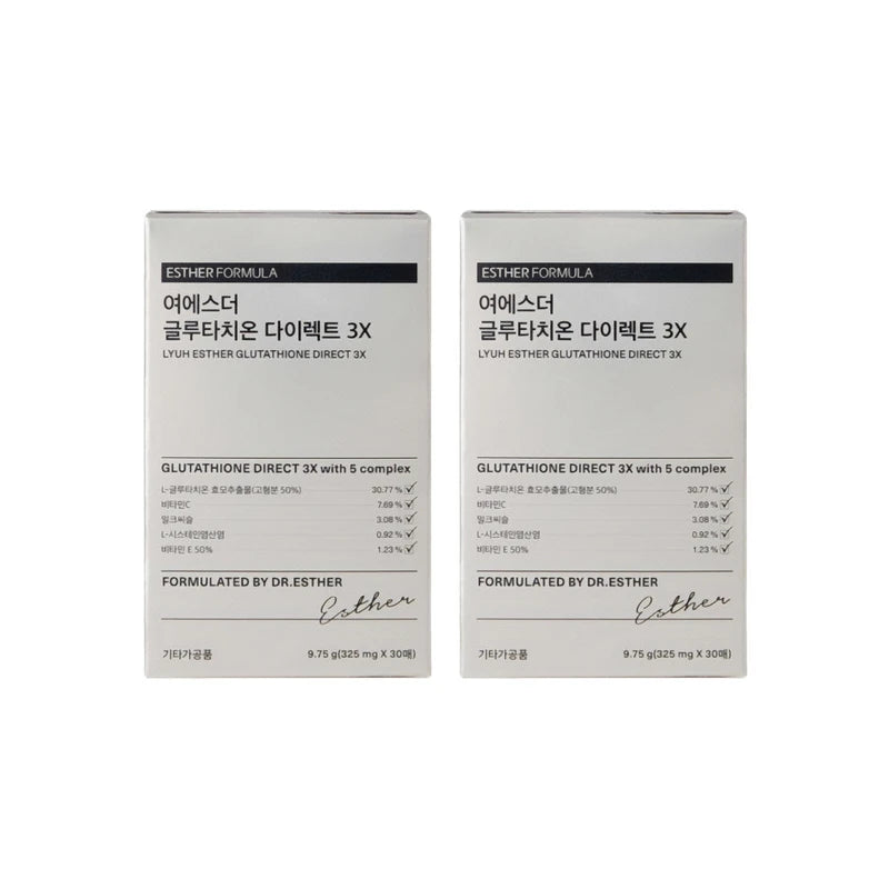 Esther Formula Yeo Esther Glutathione Direct 3X 325 mg x 30 sheets, 2 boxes / 에스더포뮬러 여에스더 글루타치온 다이렉트 3X 325 mg x 30매 2박스
