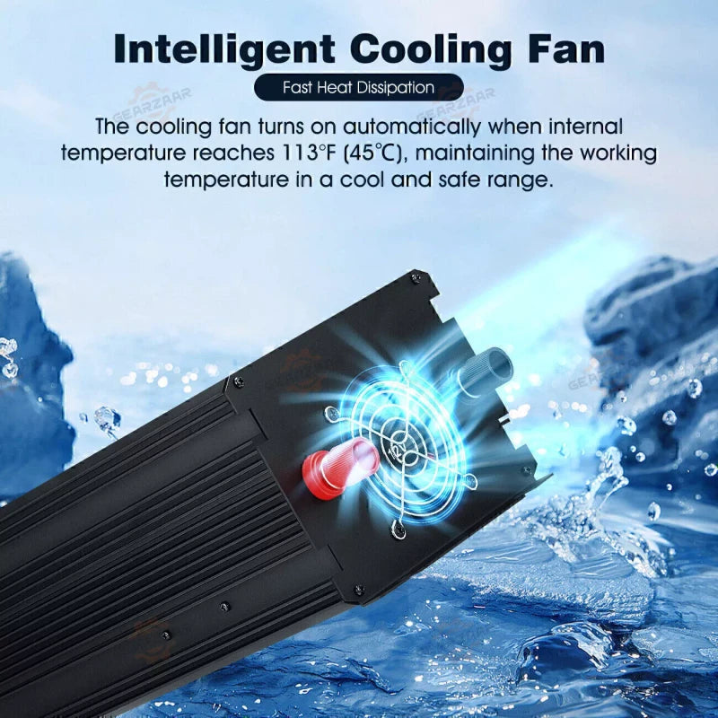 Gearzaar Power Inverter 2000W 4000W 12V DC to 110V 120V AC LCD Car Boat RV USA P