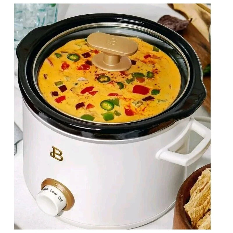 Beautiful Brand ~ 2 Quart ~ Slow Cooker ~ WHITE ICING by Drew Barrymore