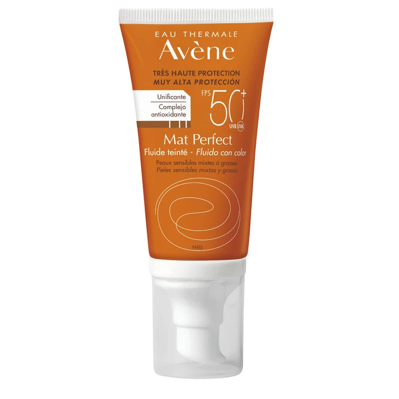 Avène Mat Perfect, Fluido con Color, Protector Solar FPS 50+
