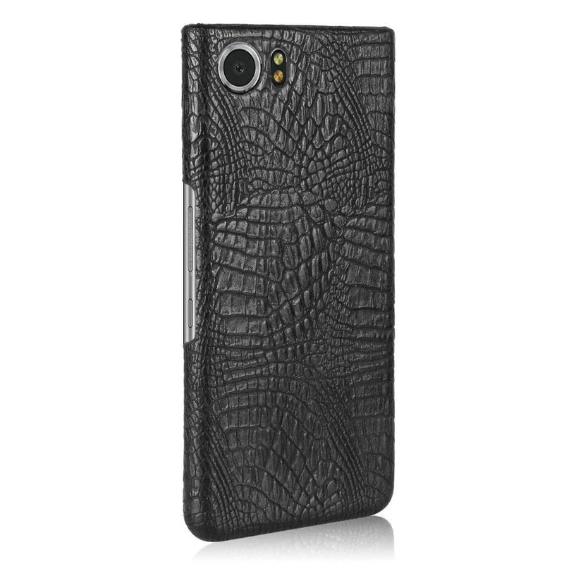 BlackBerry Keyone Case,Croco Premium PU Leather Protective Cases Simple Deurable and Lightweight Case for BlackBerry Keyone (black)