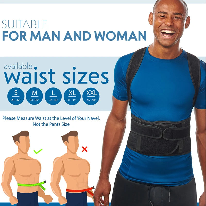 Back Brace Posture Corrector for Men and Women - Adjustable Posture Back Brace for Upper and Lower Back Pain Relief - Muscle Memory Support Straightener (XX-Large)