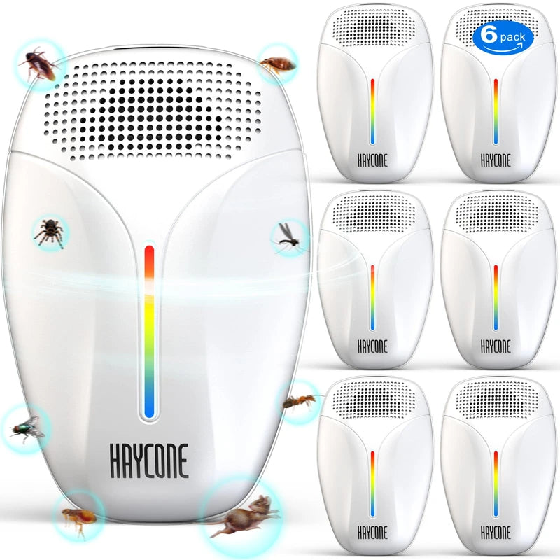 2023 Upgraded Version Ultrasonic Pest Repeller, Indoor Ultrasonic Repellent for Roach, Rodent, Mouse, Bugs, Mosquito, Mice, Spider, Ant,Electronic Plug in Pest Control,3 Mode Switching,6 Packs