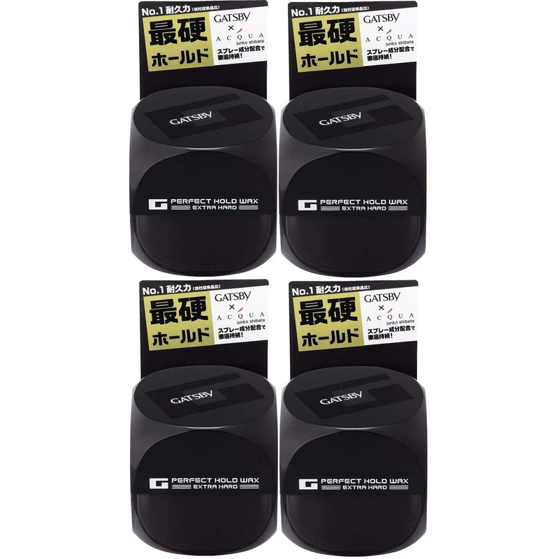 MANDOM GATSBY Perfect Hold Wax, Extra Hard, 2.1 oz (60 g) x 4 Packs