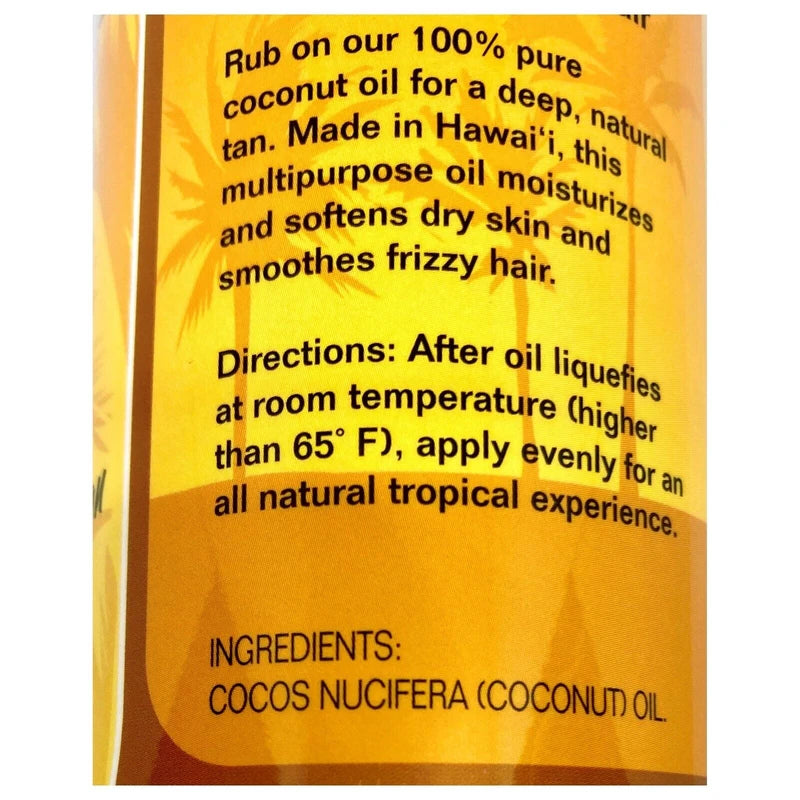 Coconut Willie Hawaiian Coconut Willie Pure Hawaii UNSCENTED Coconut Oil from Maui, Hawaii