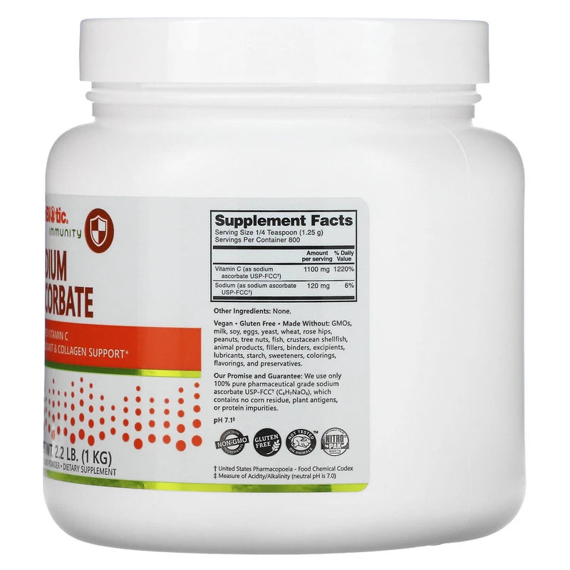 NutriBiotic Immunity, Sodium Ascorbate, Crystalline Powder, 2.2 lb (1 kg)