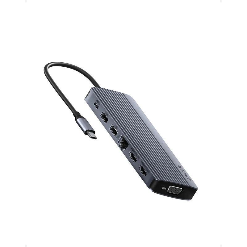 Anker Anker 14 in 1 USB C Docking Station,USB C Hub Triple Display, with 4K HDMI, 1080p VGA, 100W Power Delivery, 5Gbps USB-A/C Data Ports for MacBook, Dell XPS and More