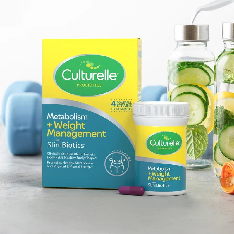 Culturelle Metabolism + Weight Management with SlimBiotics® Probiotic Capsules – 30 Count – Helps Safely Manage Weight - Promotes Healthy Metabolism and Physical & Mental Energy