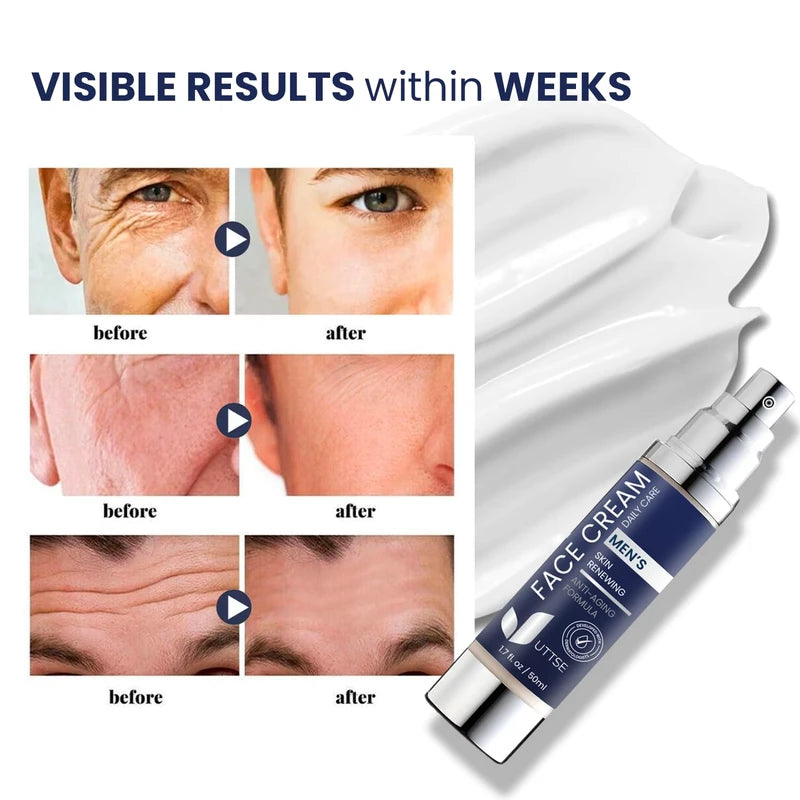 6-in-1 Face Cream for Men: Anti Aging & Wrinkle Cream for Men with Collagen